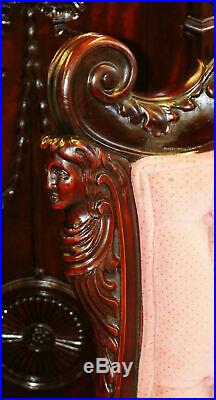 Restored Karpen Carved Figural Mahogany Rococo Parlor Set 4 Pieces C1880 MINT