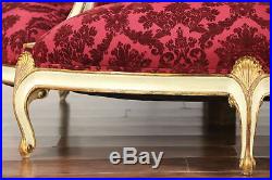 Round Foyer or Ballroom Settee or Sofa, Hand Painted, New Upholstery #29726