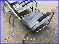 Royal Metal Manufacturing Deco Chrome Lounge Chairs & Sofa Style of Kem Weber