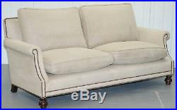 Rrp £10,000 George Smith Arran Three Seater Sofa Feather Filled Cushions Stamped