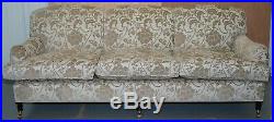 Rrp £12,000 George Smith Scroll Arm Three Seater Sofa Paisley Upholstery Fabric