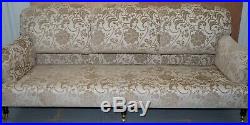 Rrp £12,000 George Smith Scroll Arm Three Seater Sofa Paisley Upholstery Fabric