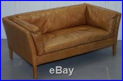 Rrp £1349 Halo Groucho Brown Leather Small 2 Seater Sofa Lovely Comfortable