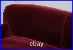 Rrp £13,000 George Smith Purple Velvet Signature Scroll Howard Arm Sofa Settee