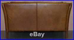 Rrp £1889 Halo Reggio Tan Brown Leather Two Seater Sofa 150cm Wide Perfect Fit