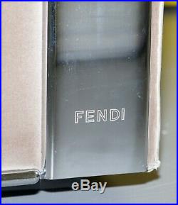 Rrp £18,000 Fendi Case Minosse Grey Silk Velvet 3 To 4 Seat Sofa Chrome Panels