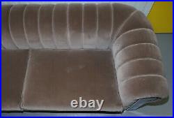 Rrp £18,000 Fendi Case Minosse Grey Silk Velvet 3 To 4 Seat Sofa Chrome Panels