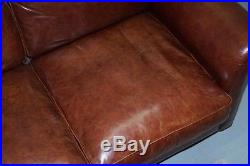 Rrp £2850 Laura Ashley Mortimer 2 Sofa Bed In Vintage Heritage Brown Leather