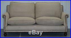 Rrp £9000 George Smith Arran Three Seater Sofa Feather Filled Cushions Stamped