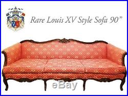 SALE! Antique Carved Louis XV style Large Sofa Couch 90 / Rococco Victorian