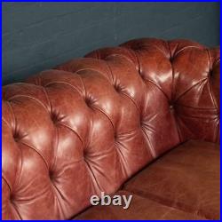 SUPERB 20thC CHESTERFIELD LEATHER SOFA WITH BUTTON DOWN SEAT