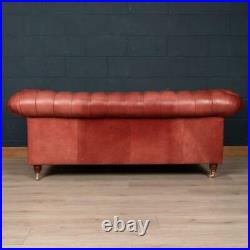 SUPERB 20thC CHESTERFIELD THREE SEATER LEATHER SOFA c. 1980