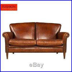 SUPERB 20thC DUTCH TWO SEATER LEATHER SOFA
