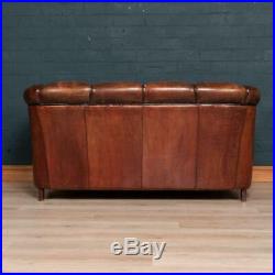 SUPERB LATE 20thC SCALLOP BACK TWO SEATER SOFA IN SHEEPSKIN LEATHER SOFA