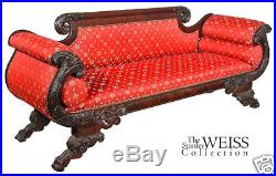 SWC-Exhuberant Carved Mahogany Classical Sofa, c. 1830