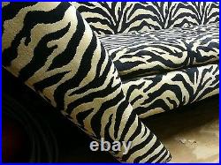 Sale! Art Deco Zebra upholstered Sofa mid Century Designer