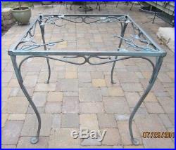 Salterini patio sunroom Table and 4 Dogwood pattern Chairs wrought iron set