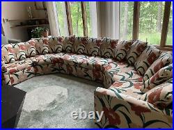 Selig floral sectional sofa mid century modern