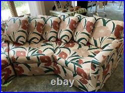 Selig floral sectional sofa mid century modern