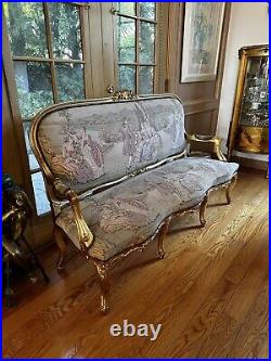 Semi Antique Couch And 4 Chairs