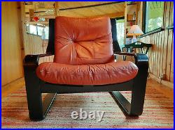 Sessel Leder Vintage 60er Easy Chair Danish Freischwinger Westnofa Ära 70er 2