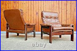 Sessel Leder Vintage 60er Easy Relax Chair Retro Danish Modern Skippers Denmark