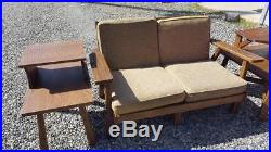 Set Of A. Brandt Ranch Oak MID Century Sofa, Chair, Love Seat, End Tables