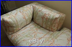 Set ofVintage Henredon Custom Upholstered Chaise Lounge and Couch Sofa Tropical