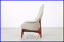 Set of Two High Back Lounge Chairs by Ib Kofod-Larsen, 1957 Sessel 60er