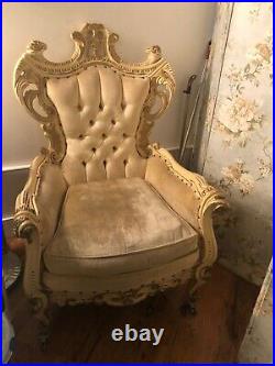 Set of Victorian Sofa + Victorian Armchair, pillows and photo background