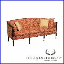 Sheraton Style Vintage Mahogany Custom Upholstered Sofa
