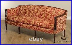 Sheraton Style Vintage Mahogany Custom Upholstered Sofa