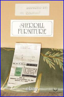 Sherrill Chippendale Style Custom Upholstered Camelback Sofa