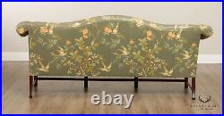 Sherrill Chippendale Style Custom Upholstered Camelback Sofa
