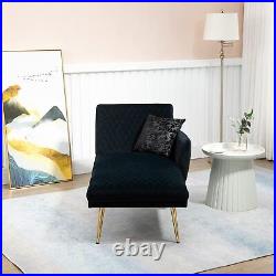 Single Sofa Convertible Velvet Chaise Lounge Chair Bed Sleeper Multi-Functional