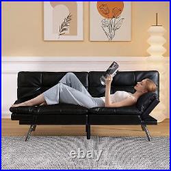 Sofa Bed, Memory Foam Futon, Sleeper Sofa Convertible Couch Bed, Classic Black