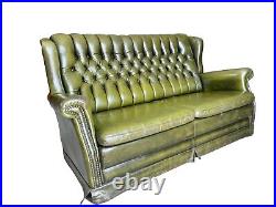 Sofa Chester Green English Chesterfield 3 Places'900