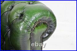 Sofa, Chesterfield, Green, Leather, Button Tufted, British, Gorgeous Seating