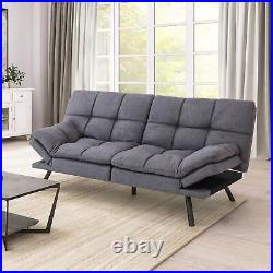 Sofa Couch Bed, Convertible Futon Couch Bed, Office, Apartment, Dark Grey
