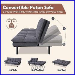 Sofa Couch Bed, Convertible Futon Couch Bed, Office, Apartment, Dark Grey