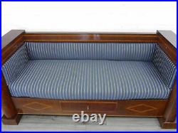 Sofa Couch Biedermeier um 1820 aus Mahagoni mit Intarsien (9832)