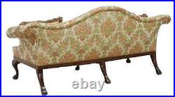 Sofa, George II Style, Mahogany, Camelback, Floral Pattern, Vintage / Antique