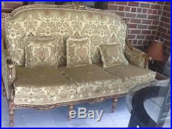 Sofa, chair and table French chateau style With marble top tables