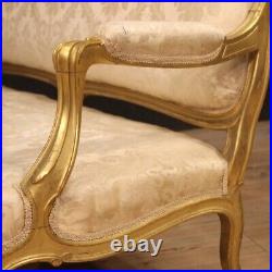 Sofa couch furniture in gilded wood fabric living room antique style Louis XV