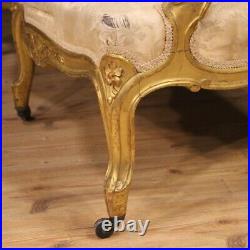 Sofa couch furniture in gilt wood fabric living room antique style Louis XV