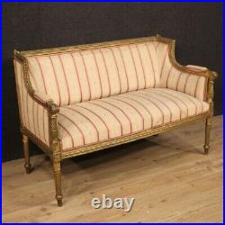 Sofa couch furniture in gold wood antique style Louis XVI living room 900 seat