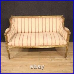 Sofa couch furniture in gold wood antique style Louis XVI living room 900 seat