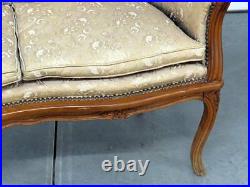 Sophisticated & Simple French Carved Walnut Louis XVI Settee Sofa Window bench