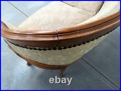 Sophisticated & Simple French Carved Walnut Louis XVI Settee Sofa Window bench