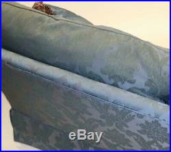 Southwood Custom Upholstered Sofa with Blue Damask Fabric